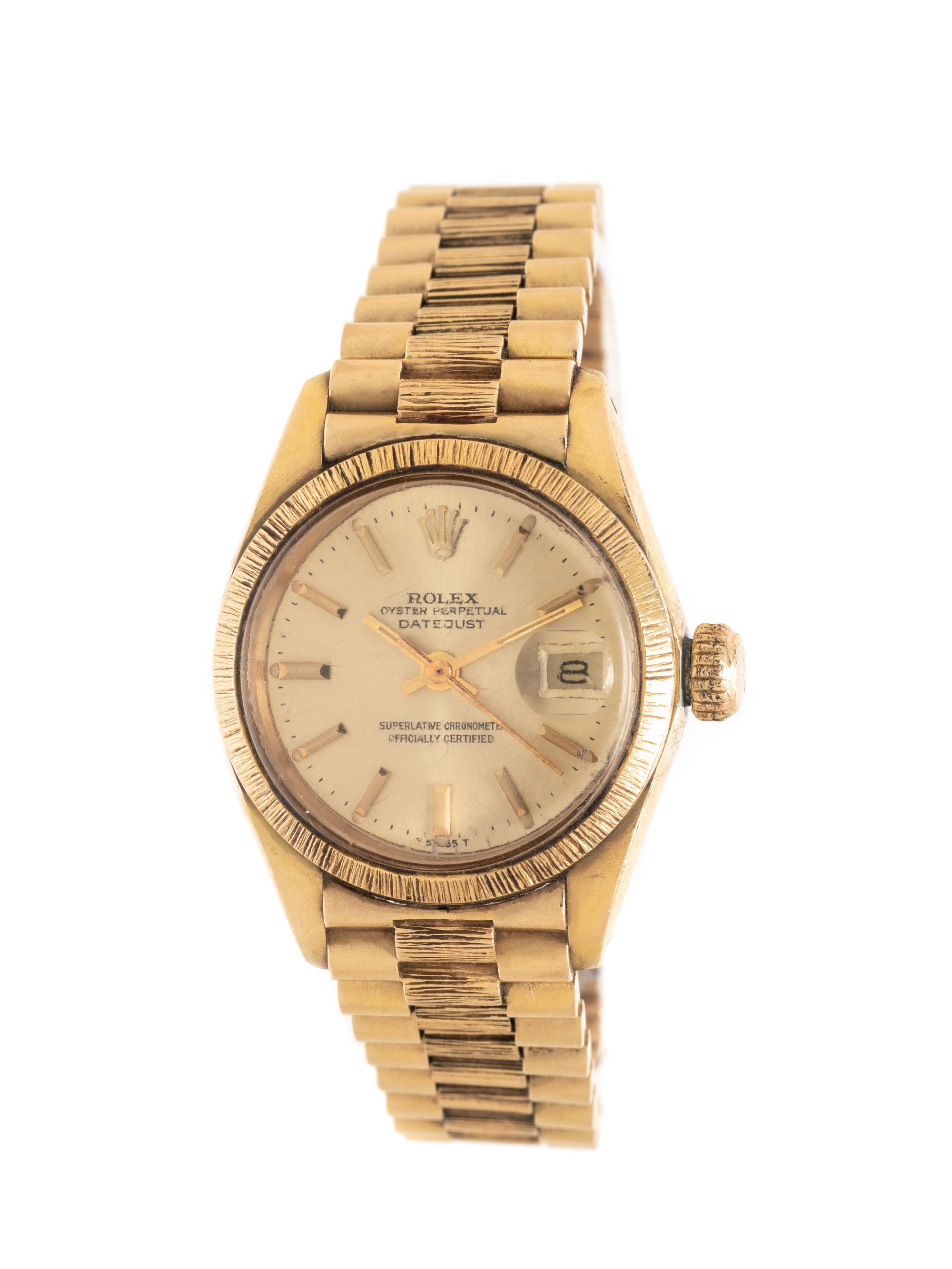 ROLEX, REF. 6927 18K YELLOW GOLD 'OYSTER PERPETUAL DATEJUST' WATCH