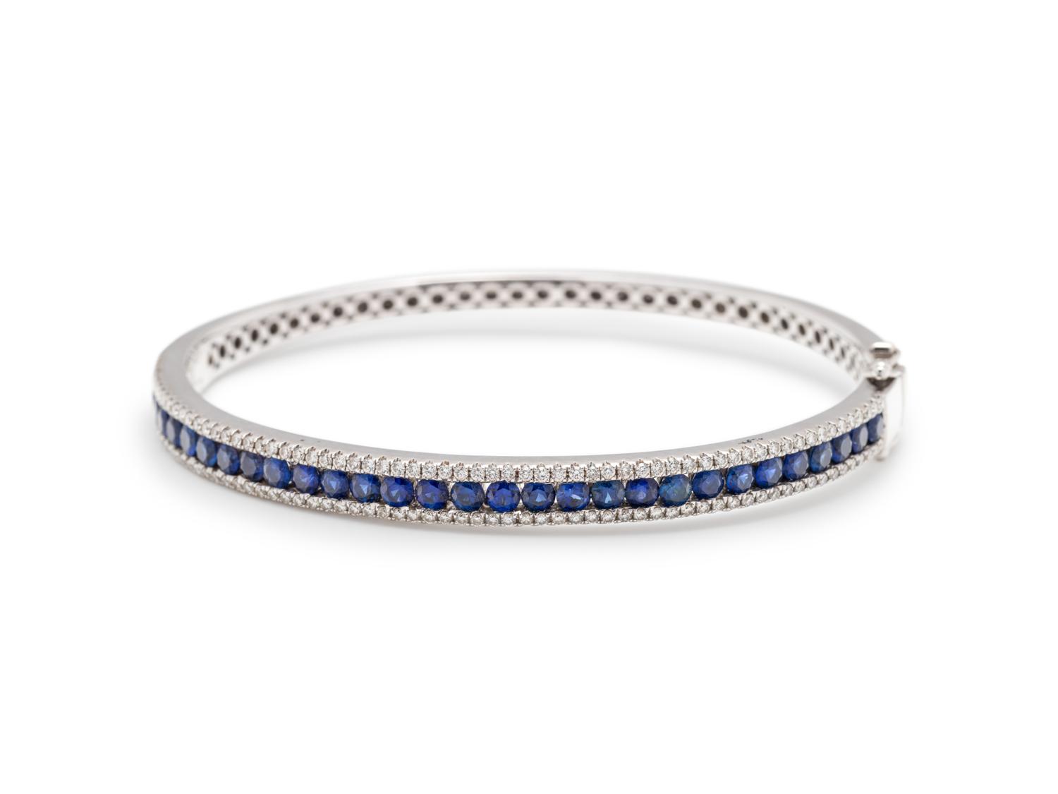 SAPPHIRE AND DIAMOND BANGLE BRACELET