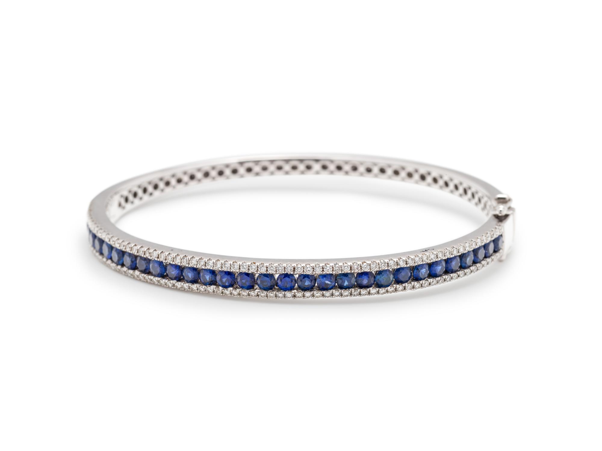 SAPPHIRE AND DIAMOND BANGLE BRACELET