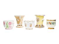 Five Mottahedeh Porcelain Cache Pots