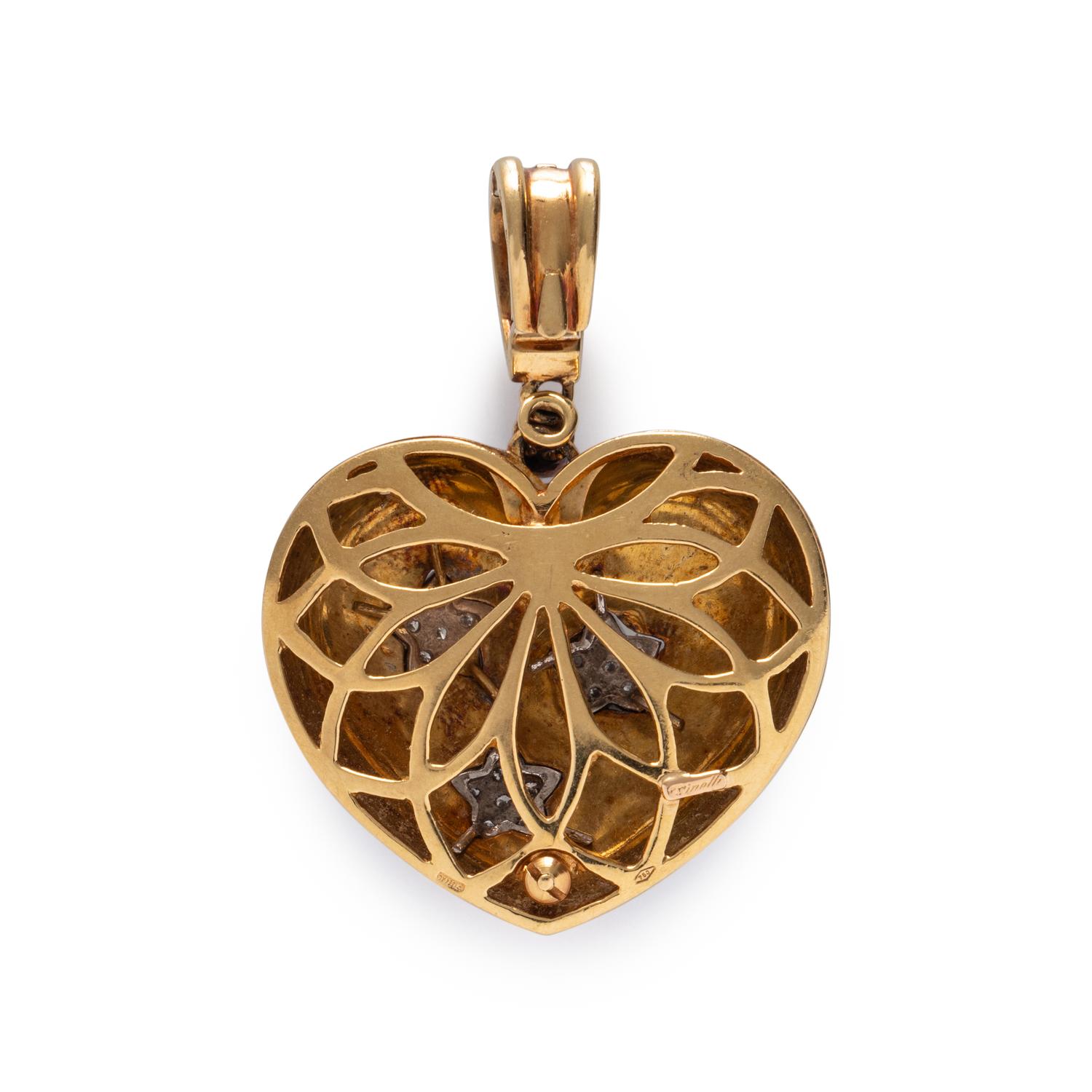 TINELLI, ENAMEL AND DIAMOND HEART PENDANT
