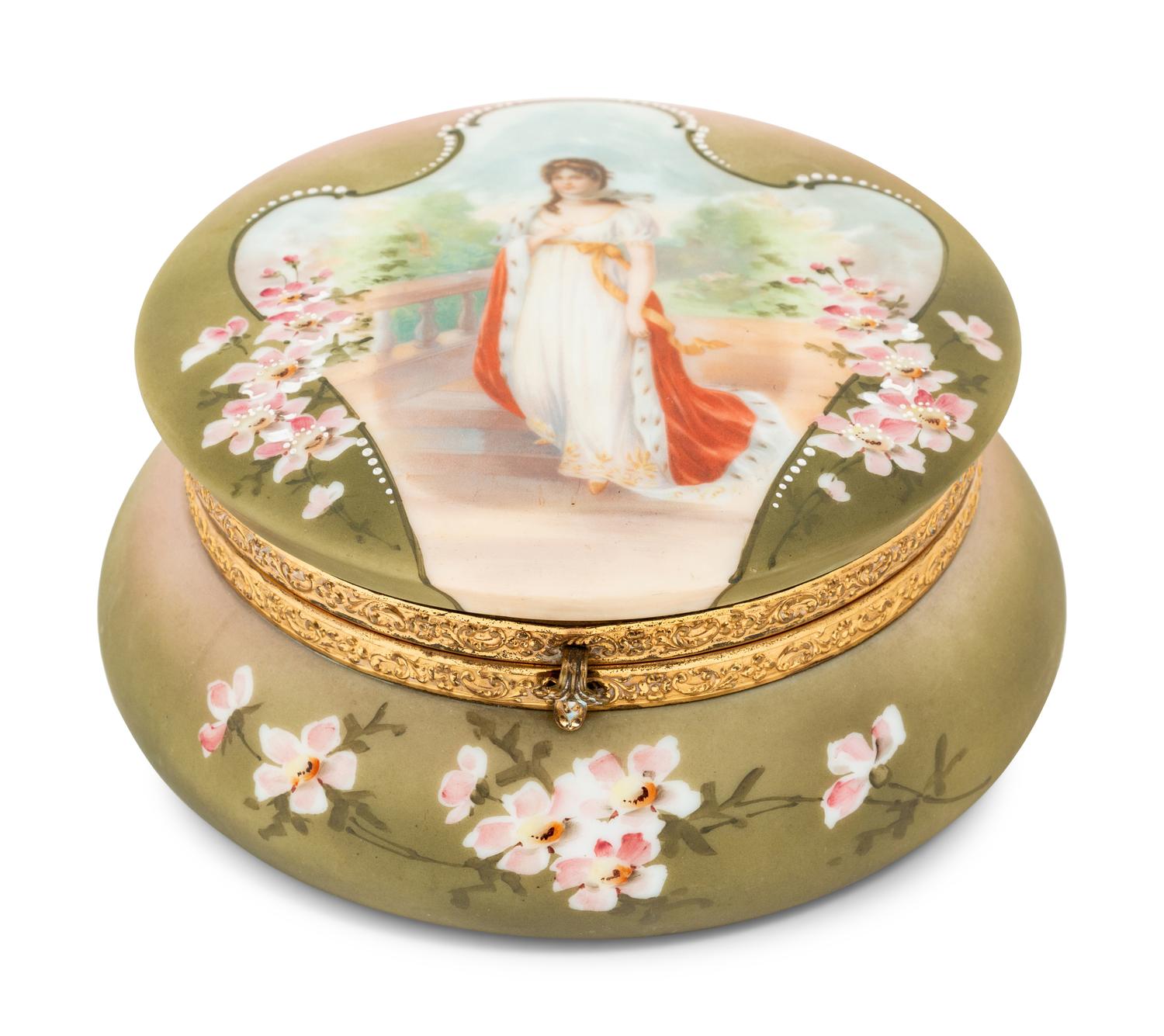 A Nakara Glass Portrait Dresser Box