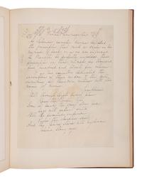 LONGFELLOW, Henry Wadsworth (1807-1882). Autograph poetic manuscript signed ("Henry W. Longfellow"), the printer's fair copy of "Hermes Trismegistus", Cambridge, MA, January 1882.