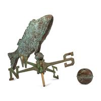 A Pressed and Molded Copper Fish-Form Weathervane