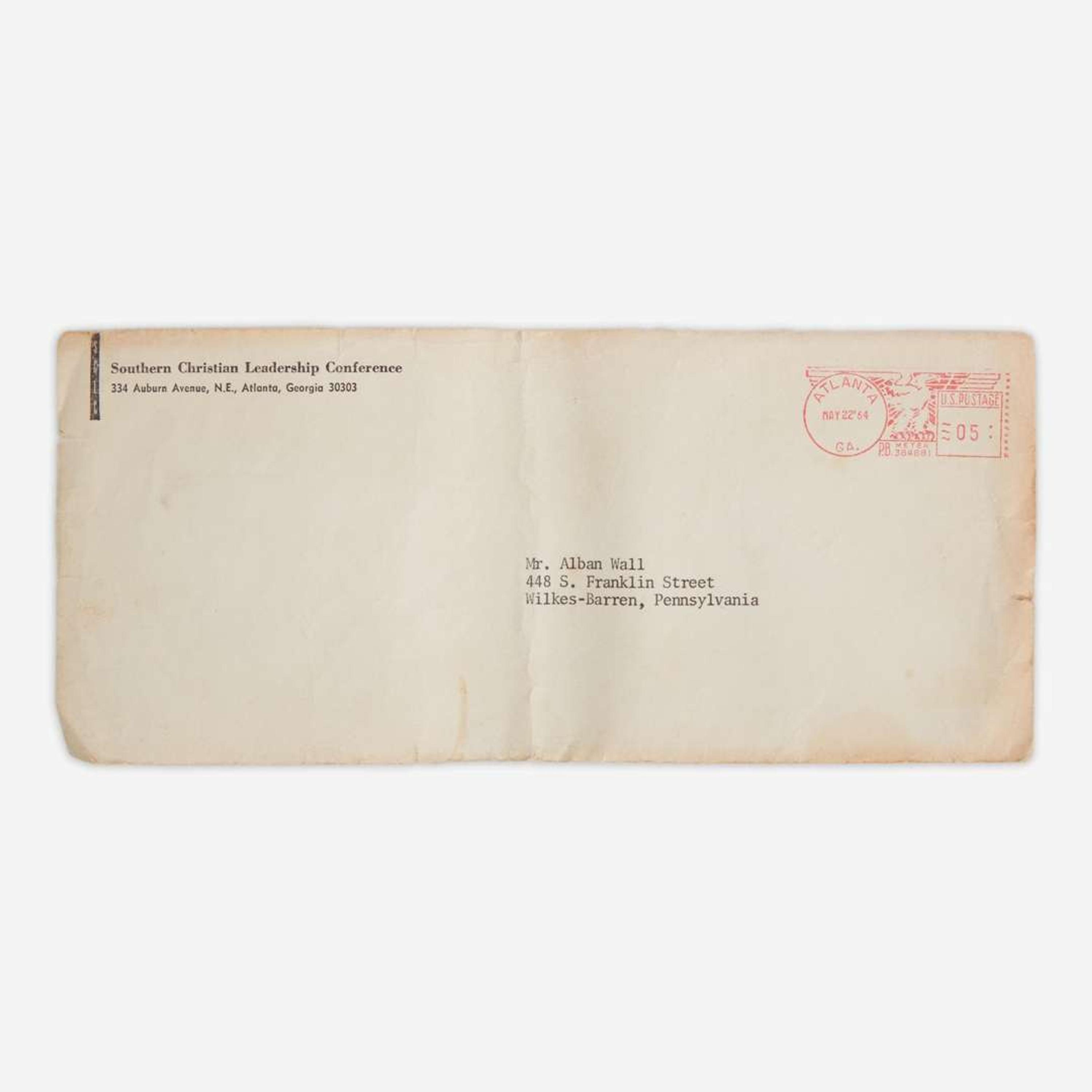 [African-Americana] King, Martin Luther, Jr. Typed letter, signed
