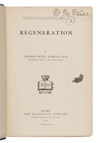 Morgan, Thomas Hunt (1866-1945). A group of 19 titles, many from the library of William Morton Wheeler, including: