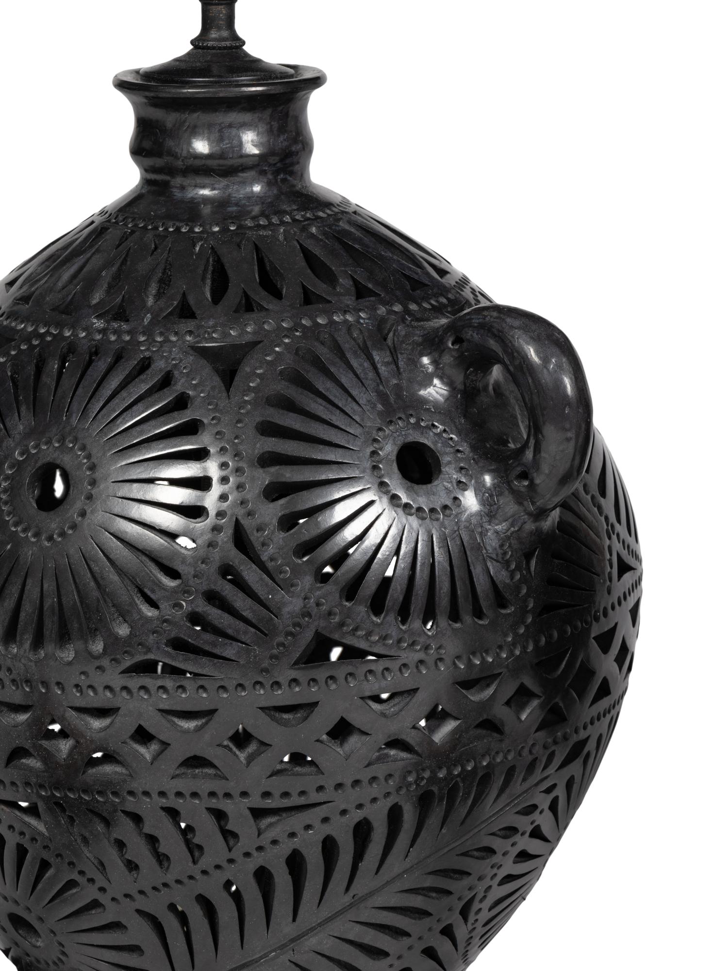 A Group of Mexican Pottery Lamps