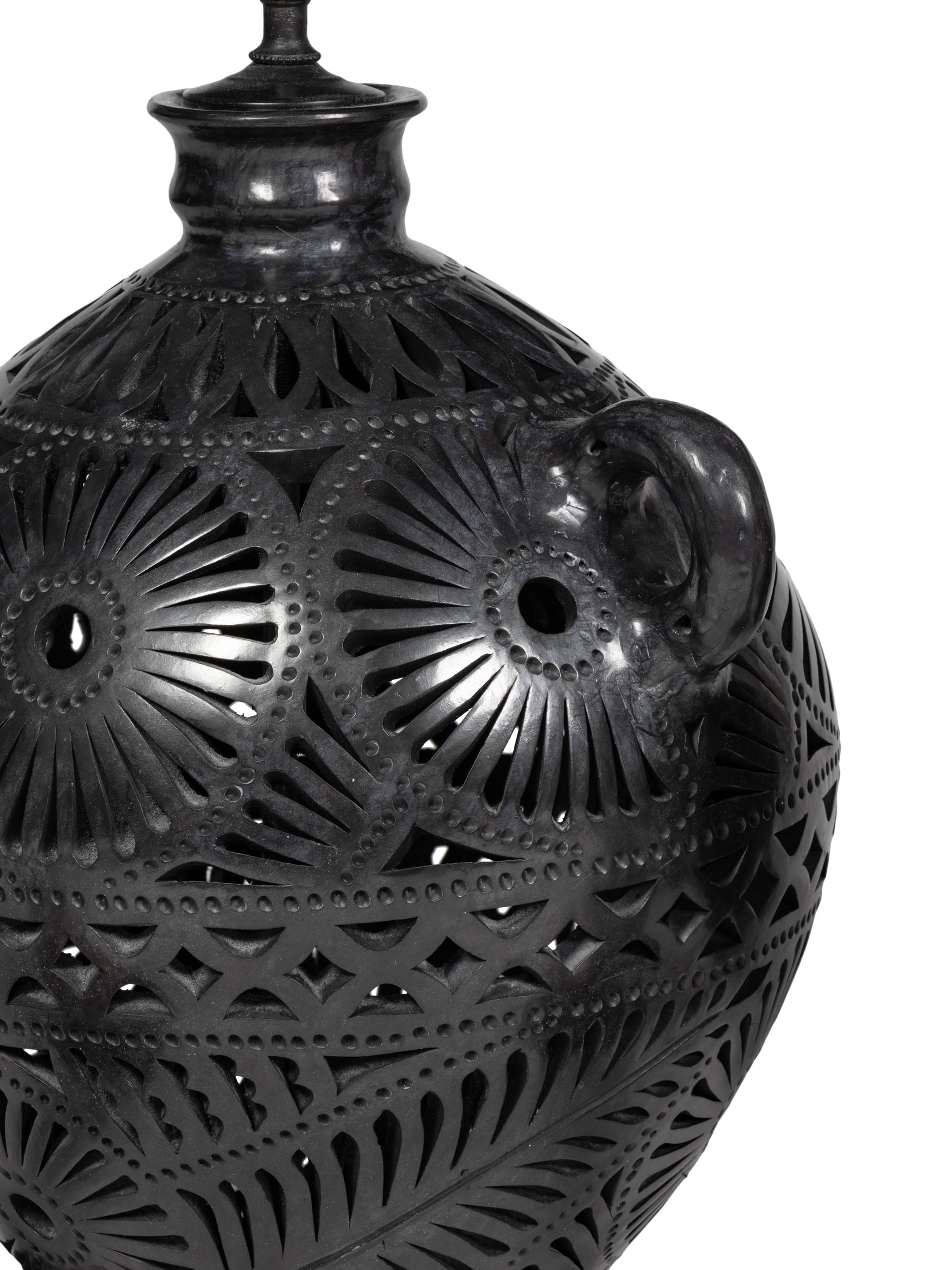 A Group of Mexican Pottery Lamps
