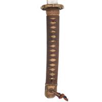 Signed WWII Japanese Shin Gunto with Edo-Period Blade, Family Mon, and Company Officer's Sageo