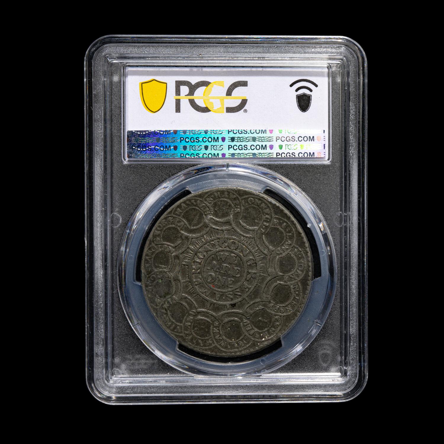 A 1776 Continental Currency Pewter ' Currency' $1 Coin [PCGS XF45; CAC Green Sticker]