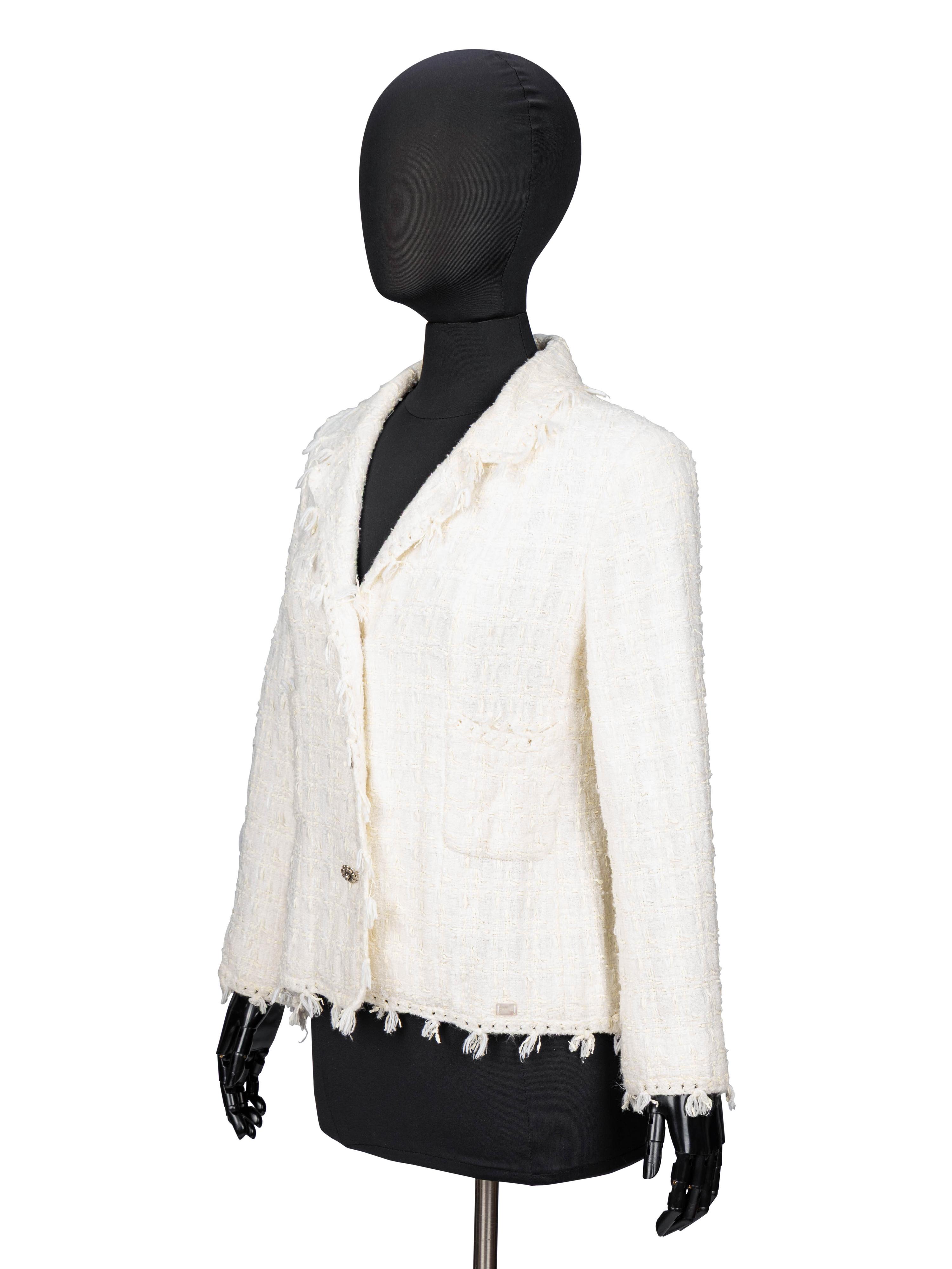 Chanel, White Fantasy Tweed Jacket