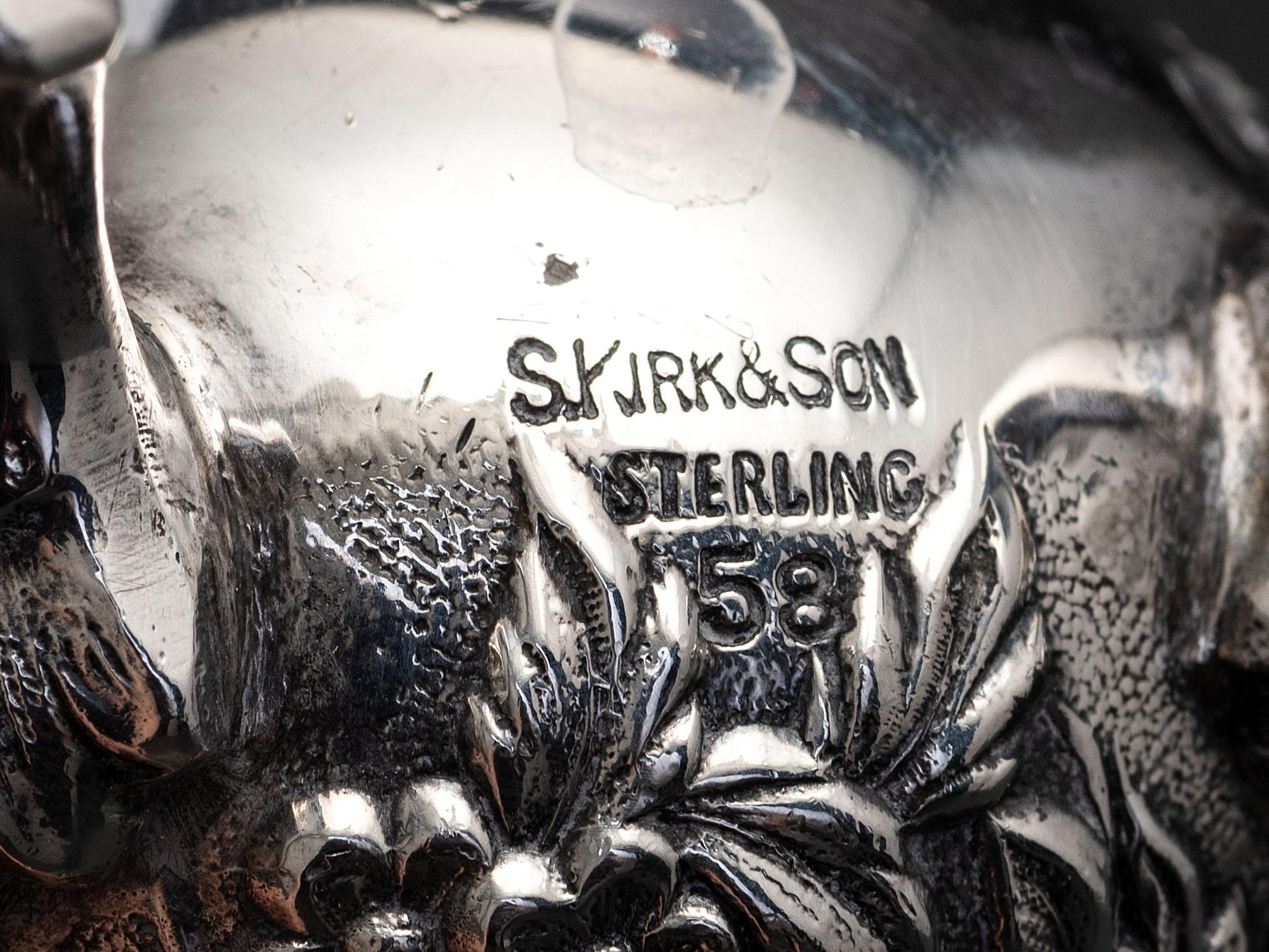 Seven American Repousse Silver Table Articles