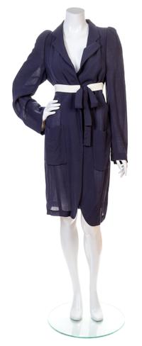 A Comme des Garcons Navy Wool Coat, Size M.