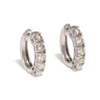 DIAMOND AND WHITE GOLD HOOP EARRINGS