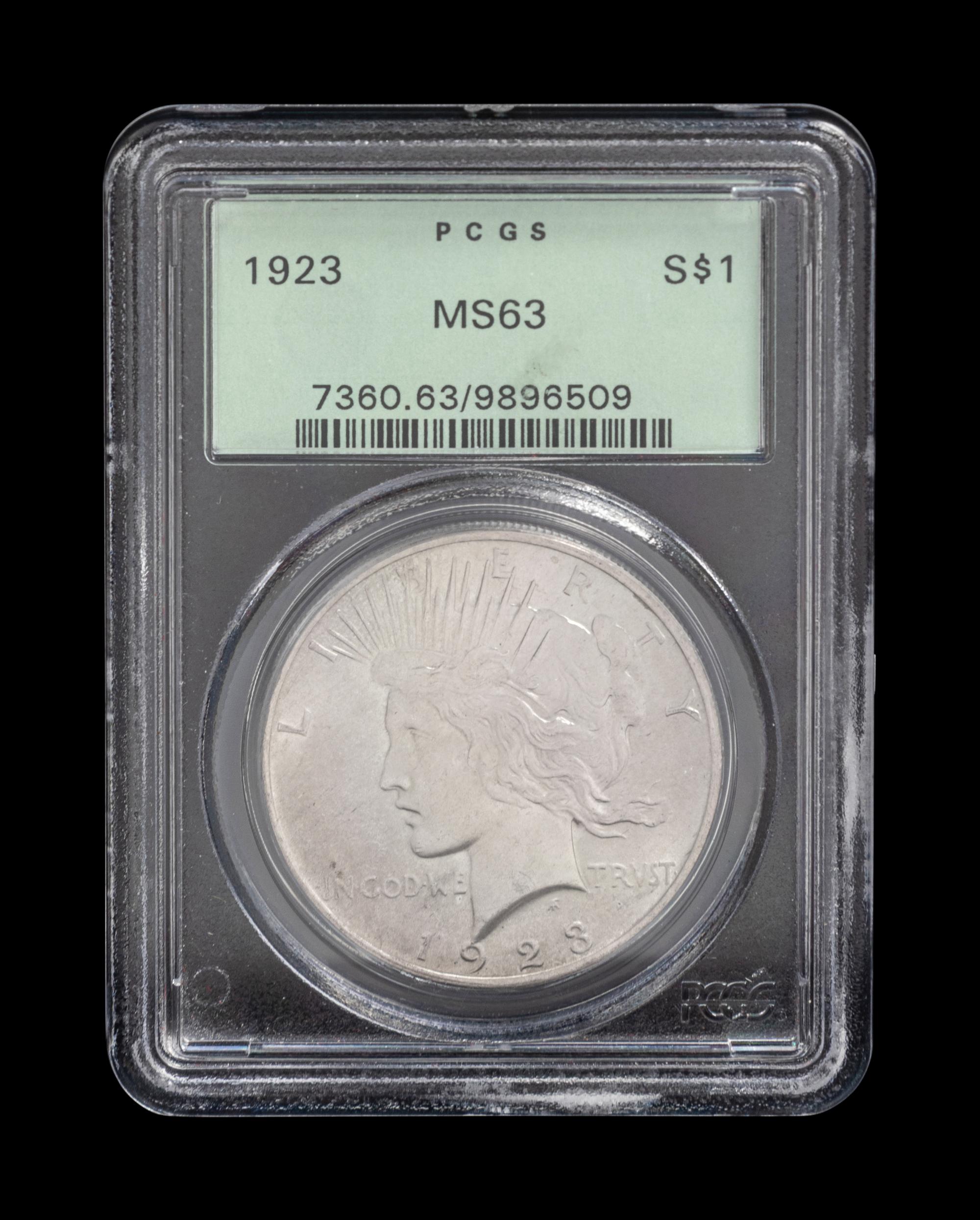 A 1923 Peace $1 Coin (PCGS MS63)