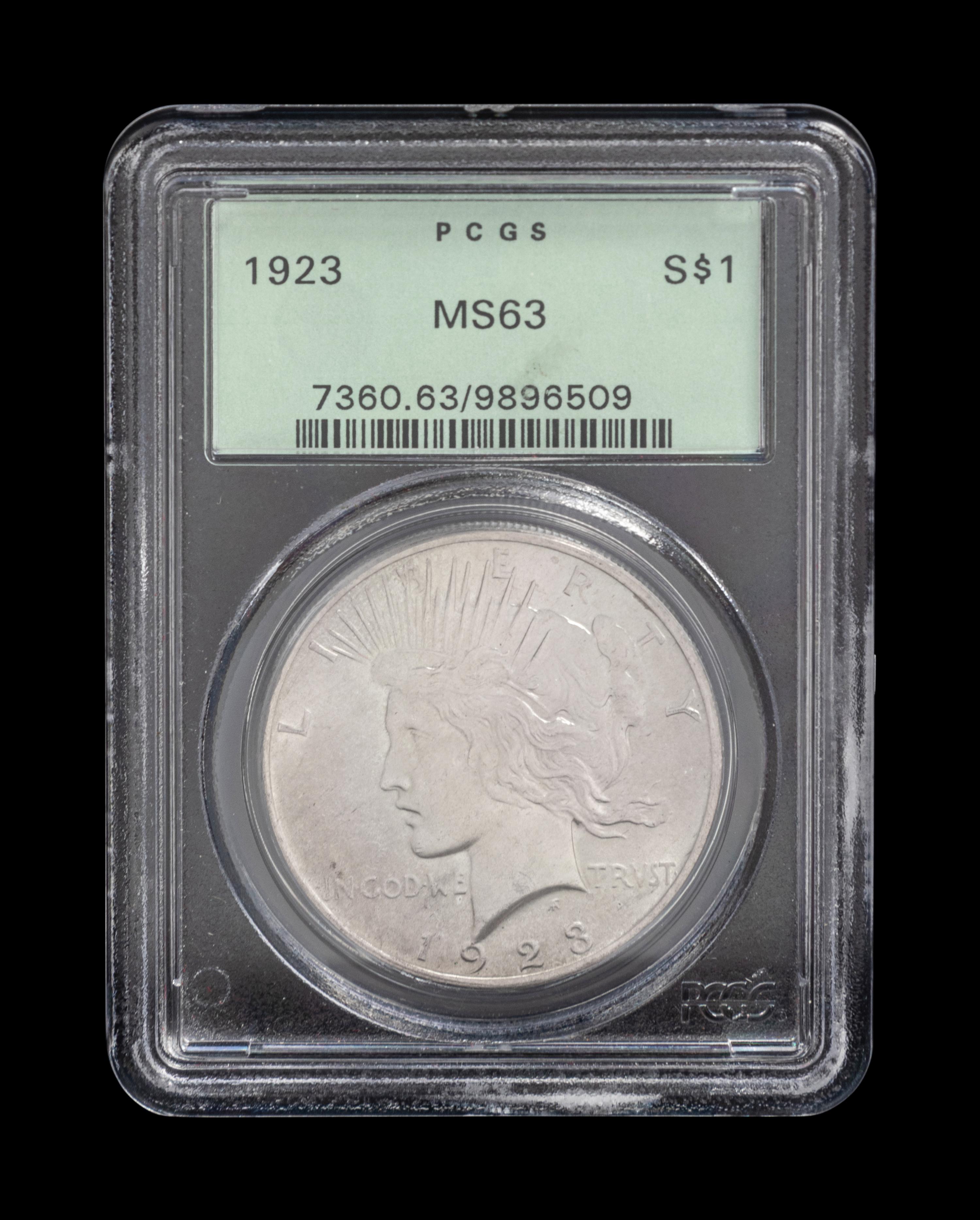 A 1923 Peace $1 Coin (PCGS MS63)