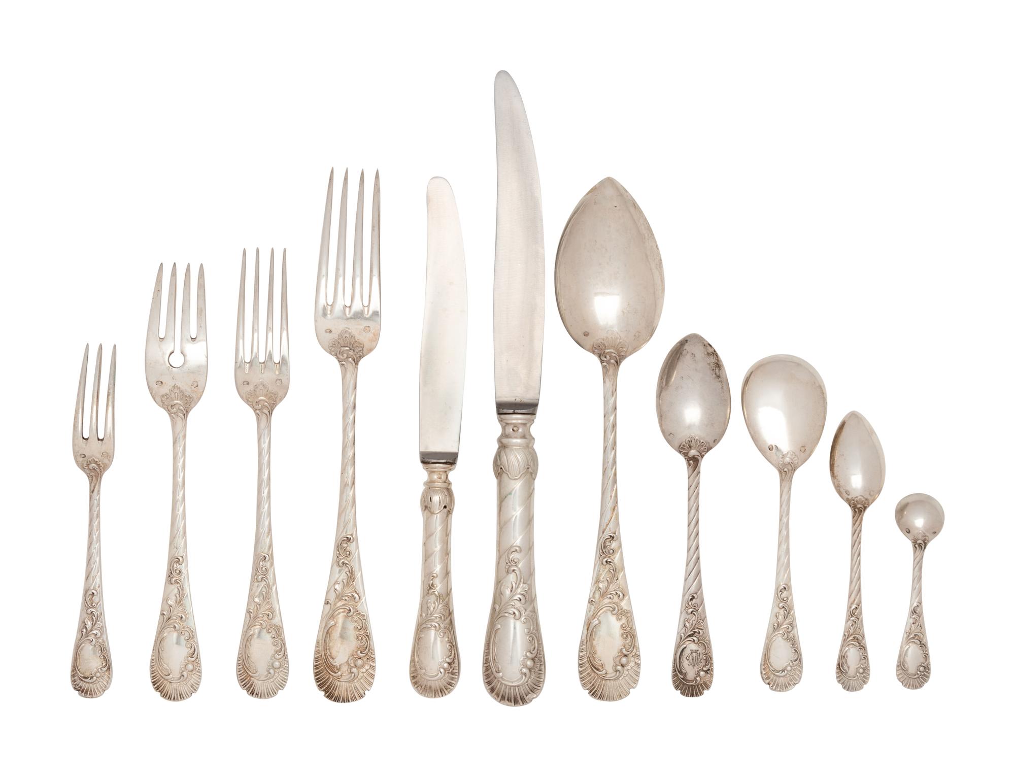 An Austro-Hungarian Silver Flatware Service