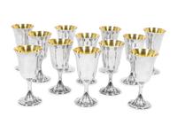 A Set of Twelve American Silver Goblets