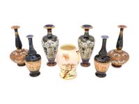 Three Pairs of Royal Doulton Stoneware Vases