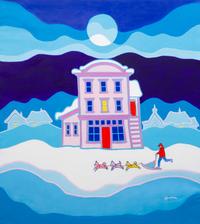 Ted Harrison, (Canadian, 1926-2015), Yukon Rally, 1989