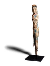 An Egyptian Painted Wood Female Figure