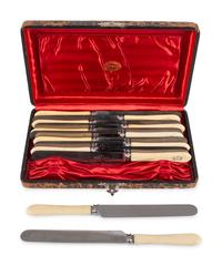 A Group of English Antler and Bone-Handled Flatware and Serving Pieces