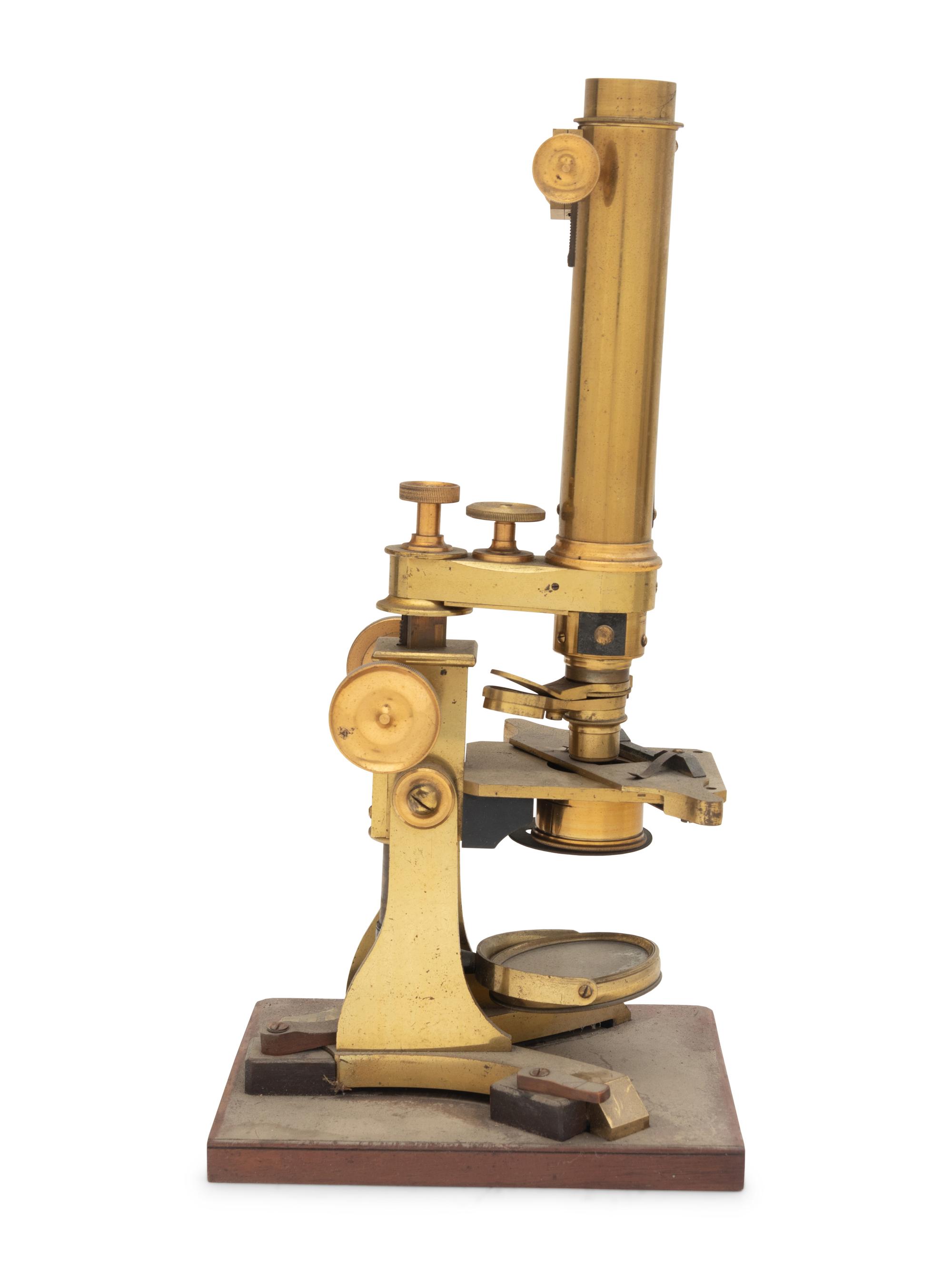 An English Brass Binocular Microscope