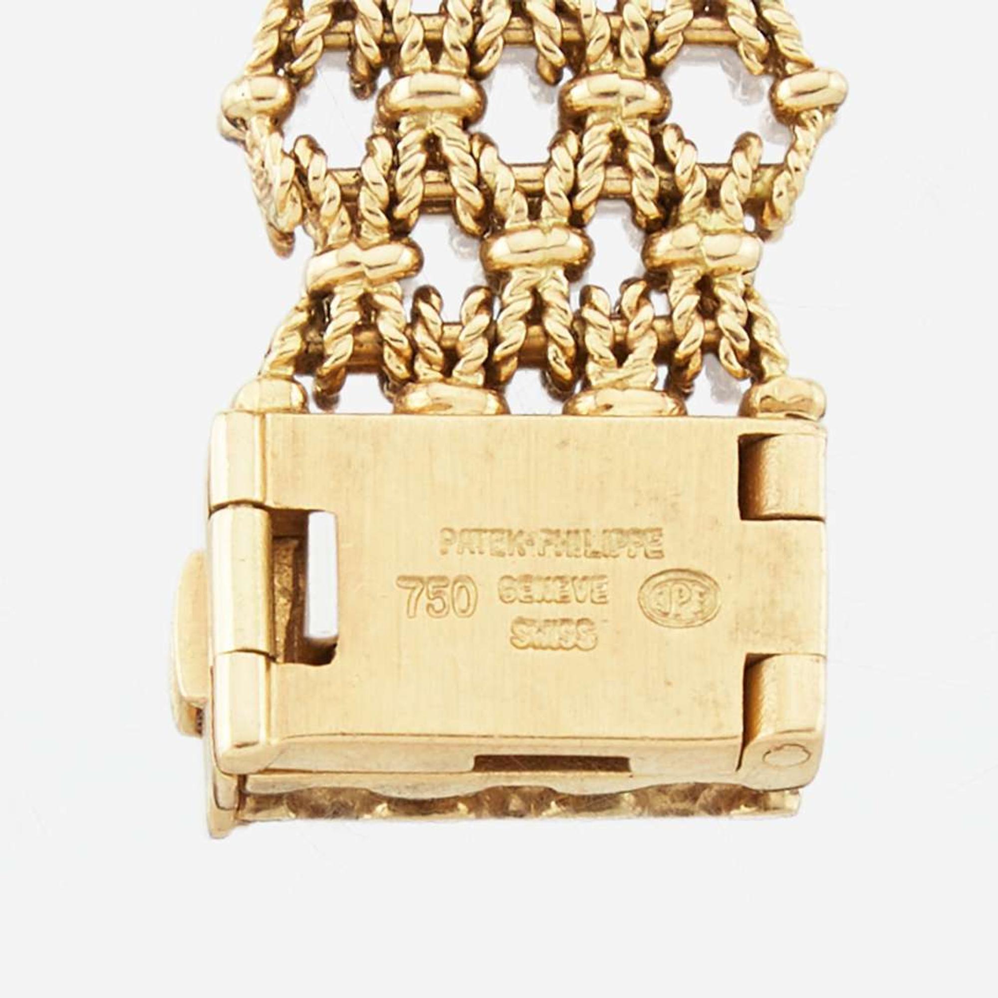 A lady's gold bracelet wristwatch, Patek Philippe C. 1977, Ref.4265.1