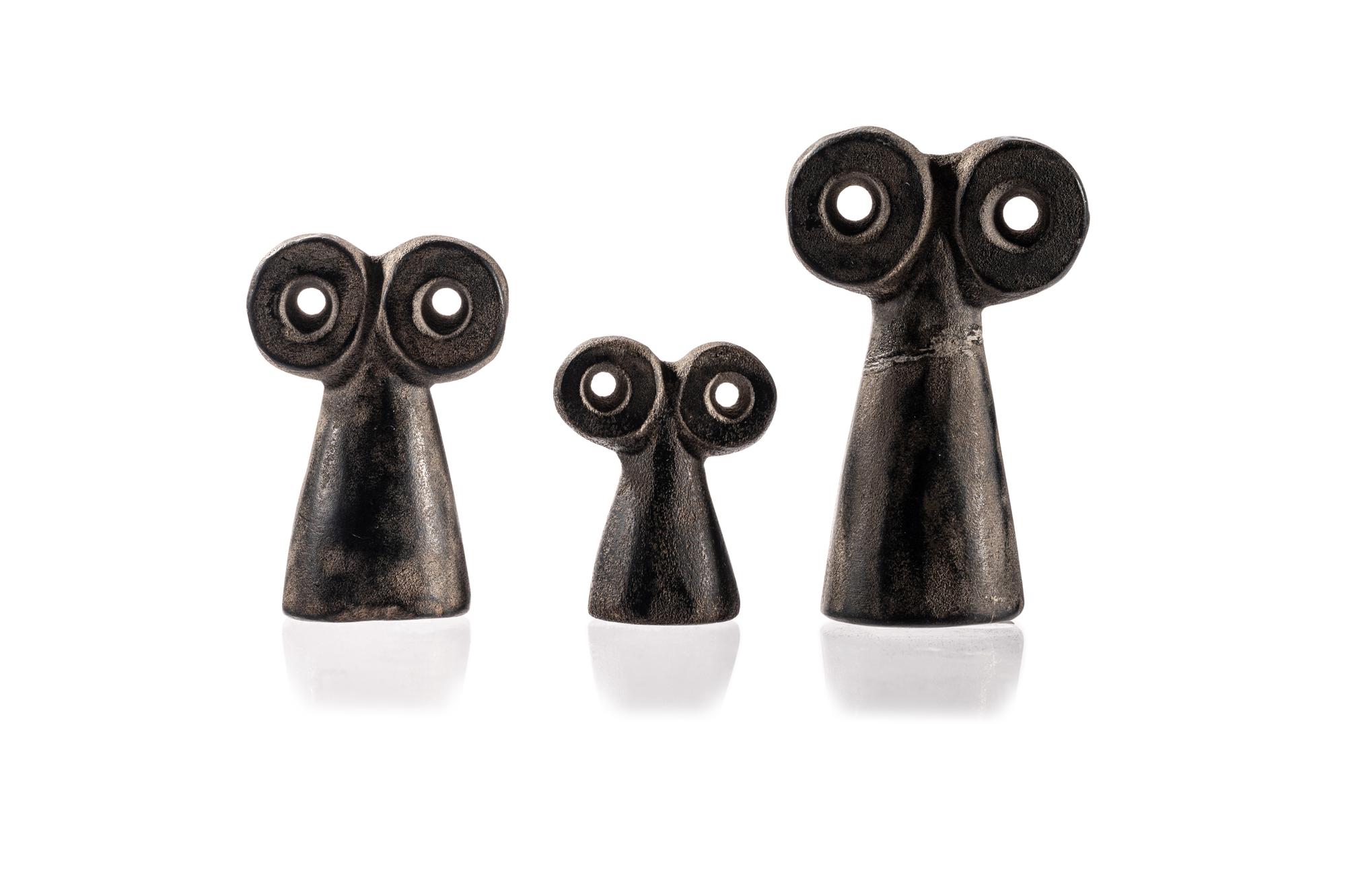 Three Syrian Stone Spectacle Idols