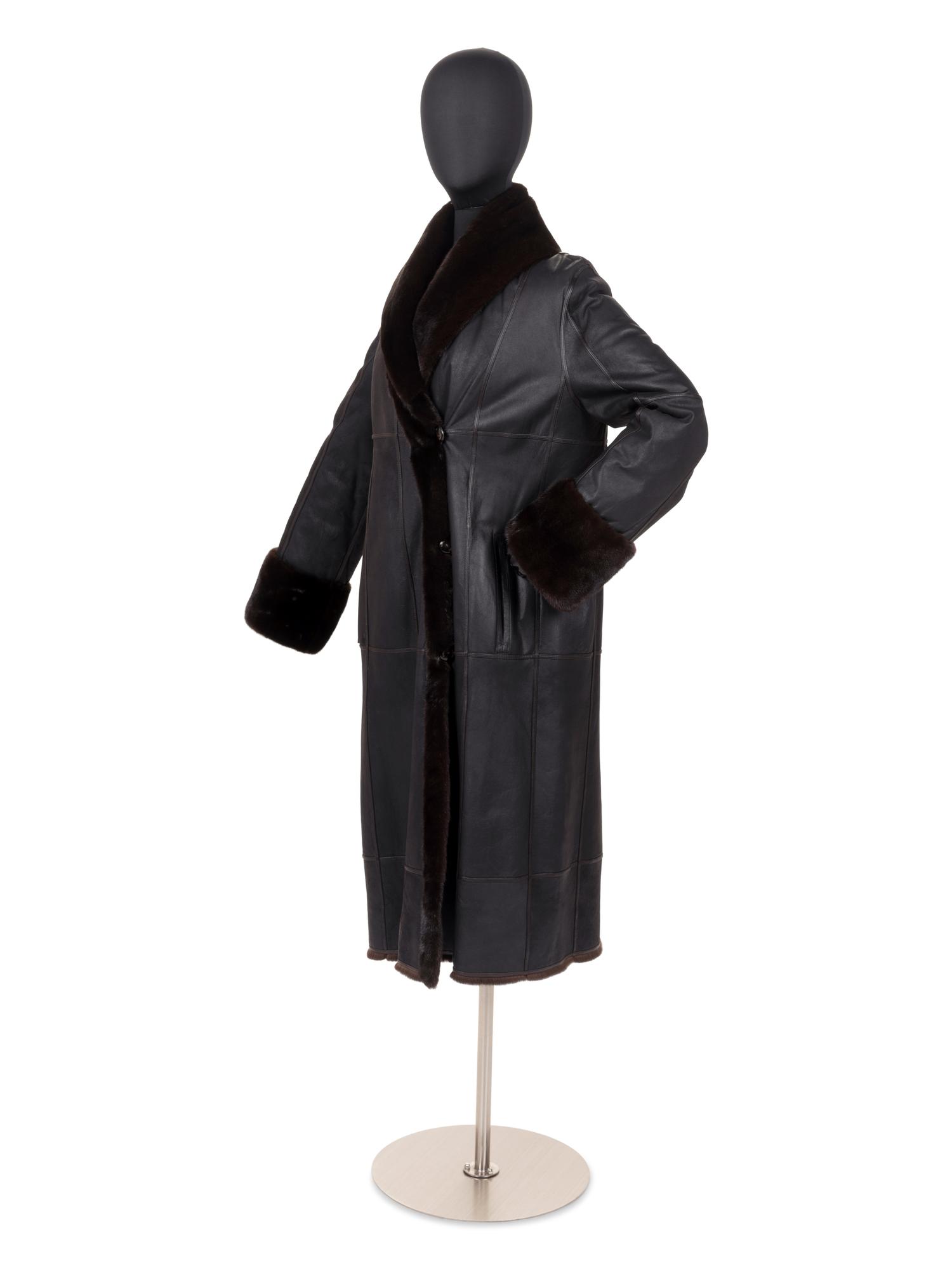 J. Mendel Mink-Lined Reversible Leather Coat, 2000-10s