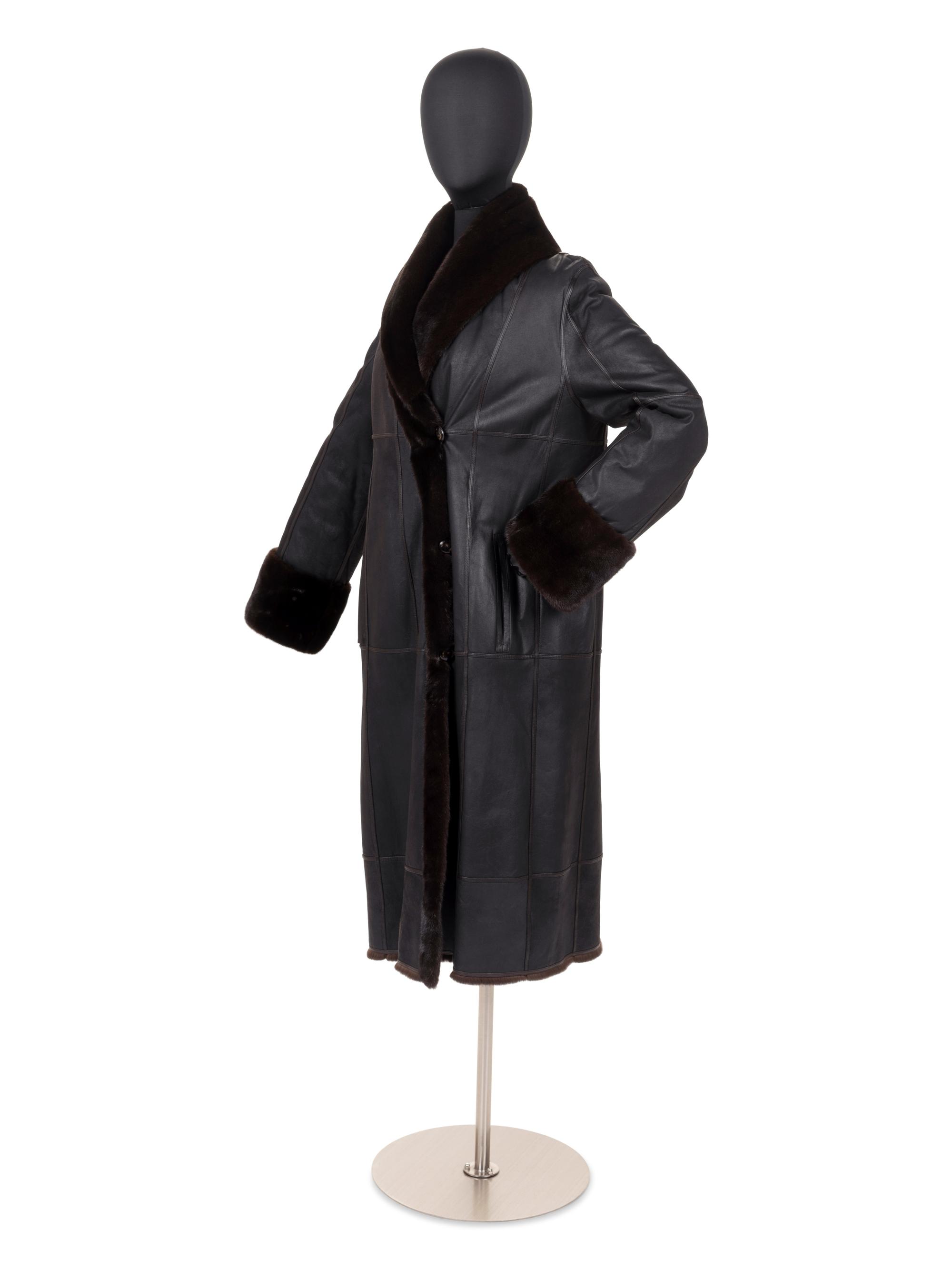J. Mendel Mink-Lined Reversible Leather Coat, 2000-10s