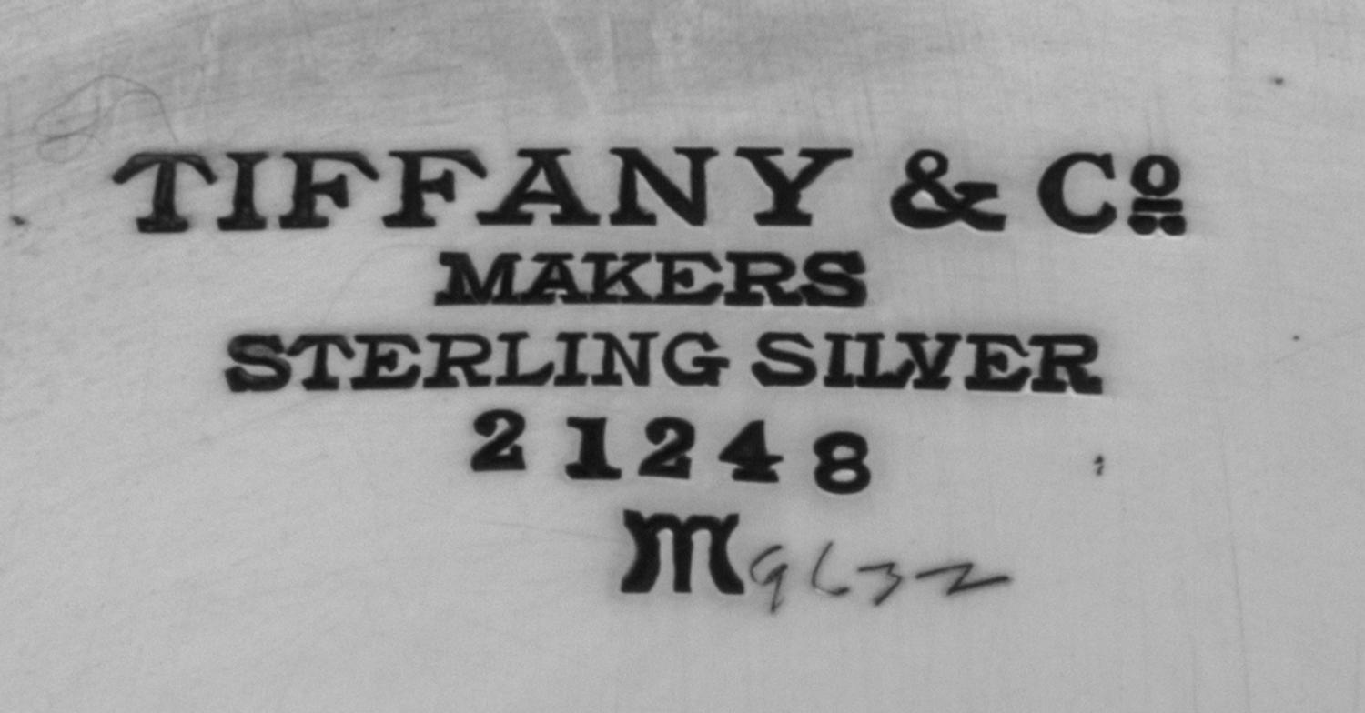 An American Silver Center Bowl, Tiffany & Co., New York, NY, the rim worked to show foliate banding, raised on a stepped circular foot.