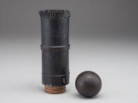 [CIVIL WAR]. Canister round and grapeshot cannonball.