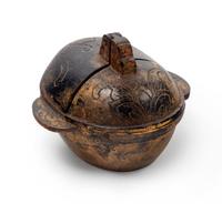 A Japanese Gilt Bronze Candle Holder