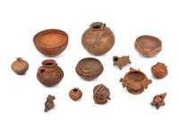 Thirteen Costa Rican Figural and Polychrome Vessels
