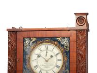 An American Classical Mahogany Eglomise Mantel Clock