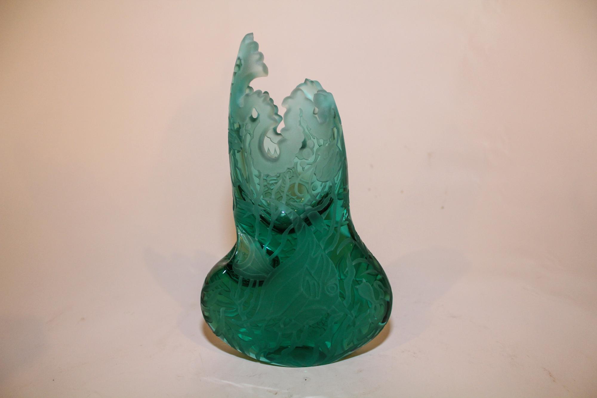 A Studio Glass Vase, Marialyce Hawke Height 9 1/2 inches. — SECOND HALF 20TH CENTURY