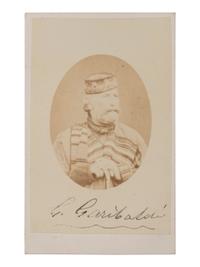 GARIBALDI, Giuseppe (1807-1882). CDV signed by the Italian revolutionary. Genova, Italy: Alessandro Pavia, n.d.
