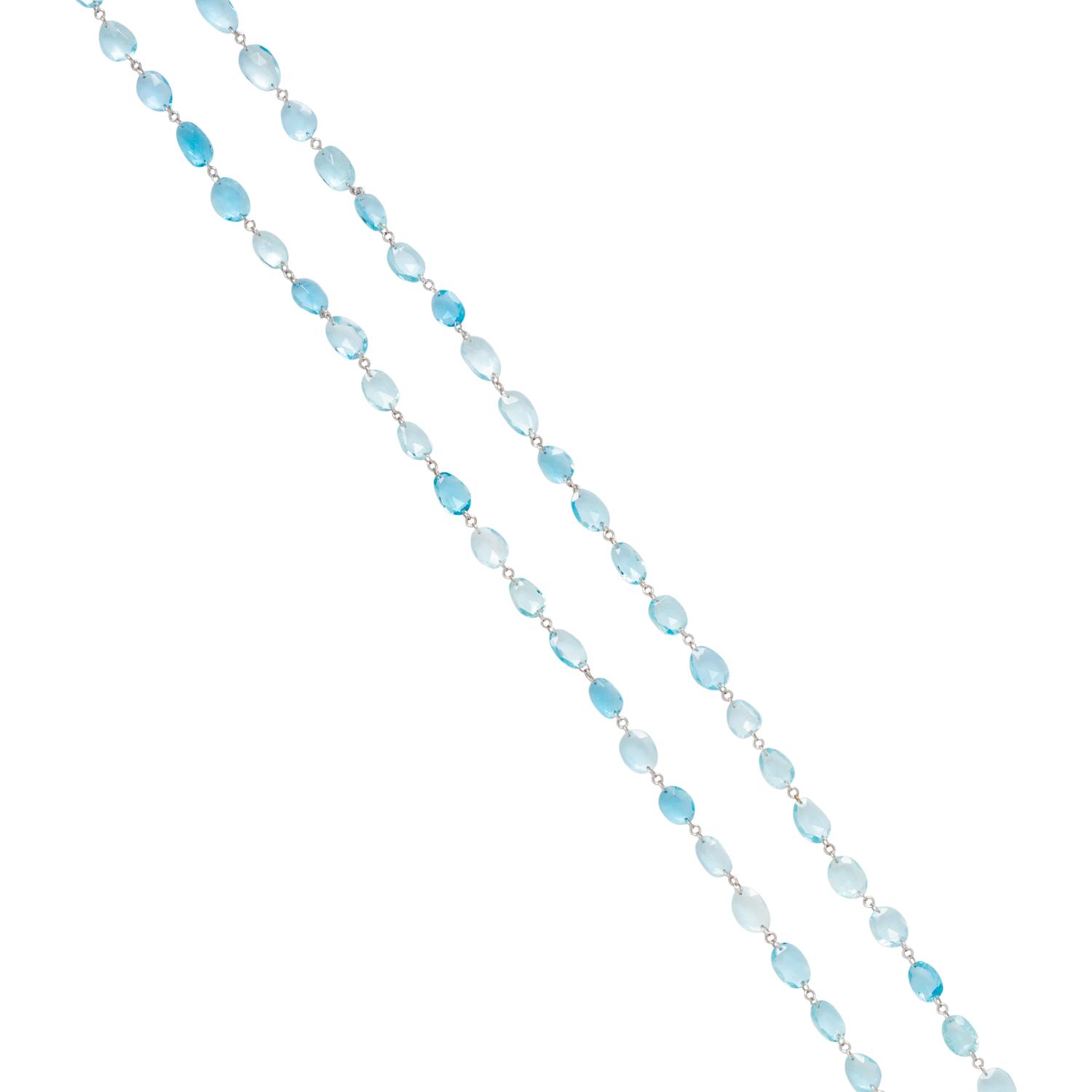 WHITE GOLD AND AQUAMARINE NECKLACE