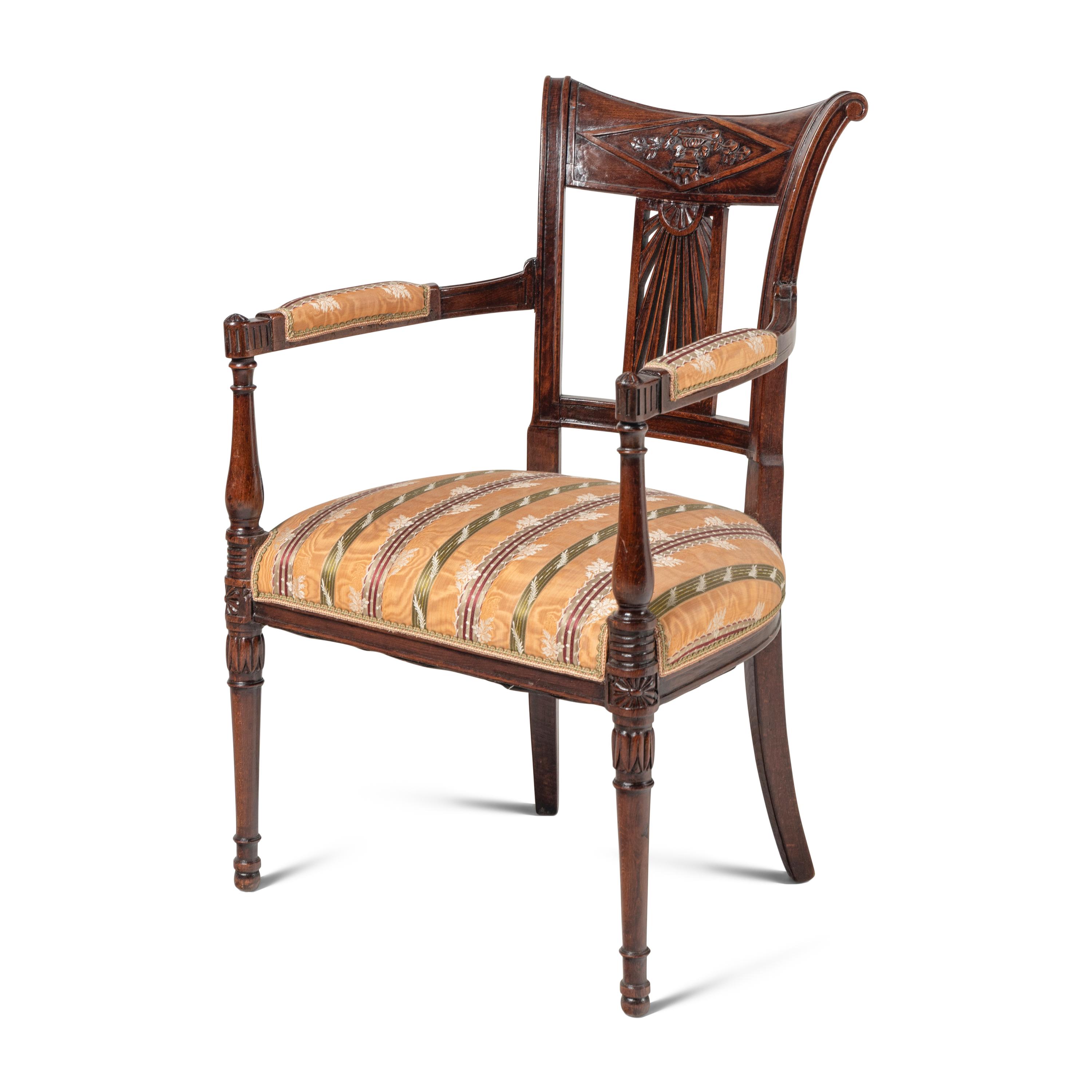 A Set of Four Directoire Oak Fauteuils