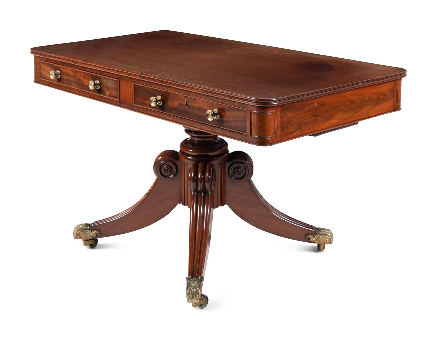 A William IV "Plum Pudding" Mahogany Sofa Table