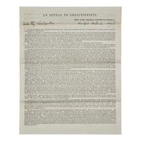 [African-Americana] Birney, James G. Signed Printed Circular of the American Anti-Slavery Society