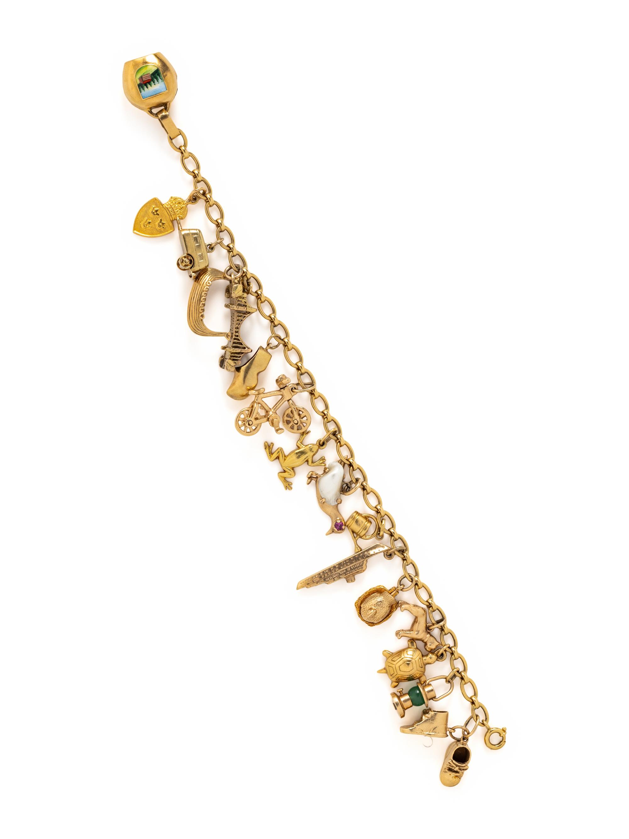 YELLOW GOLD CHARM BRACELET