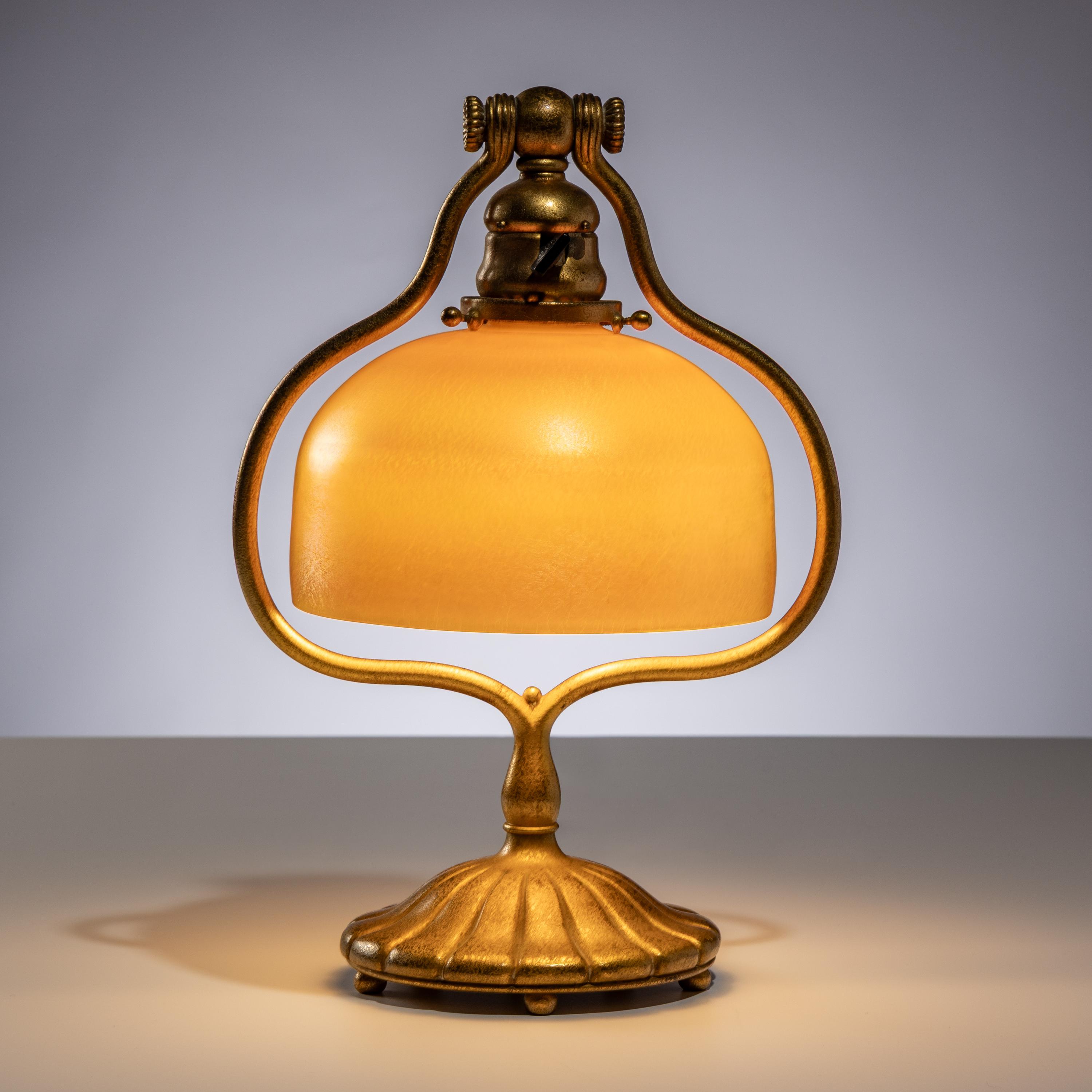 Tiffany Studios New York (American, 1880–1930) — Doré Harp Desk Lamp, base model no. 419, c. 1910