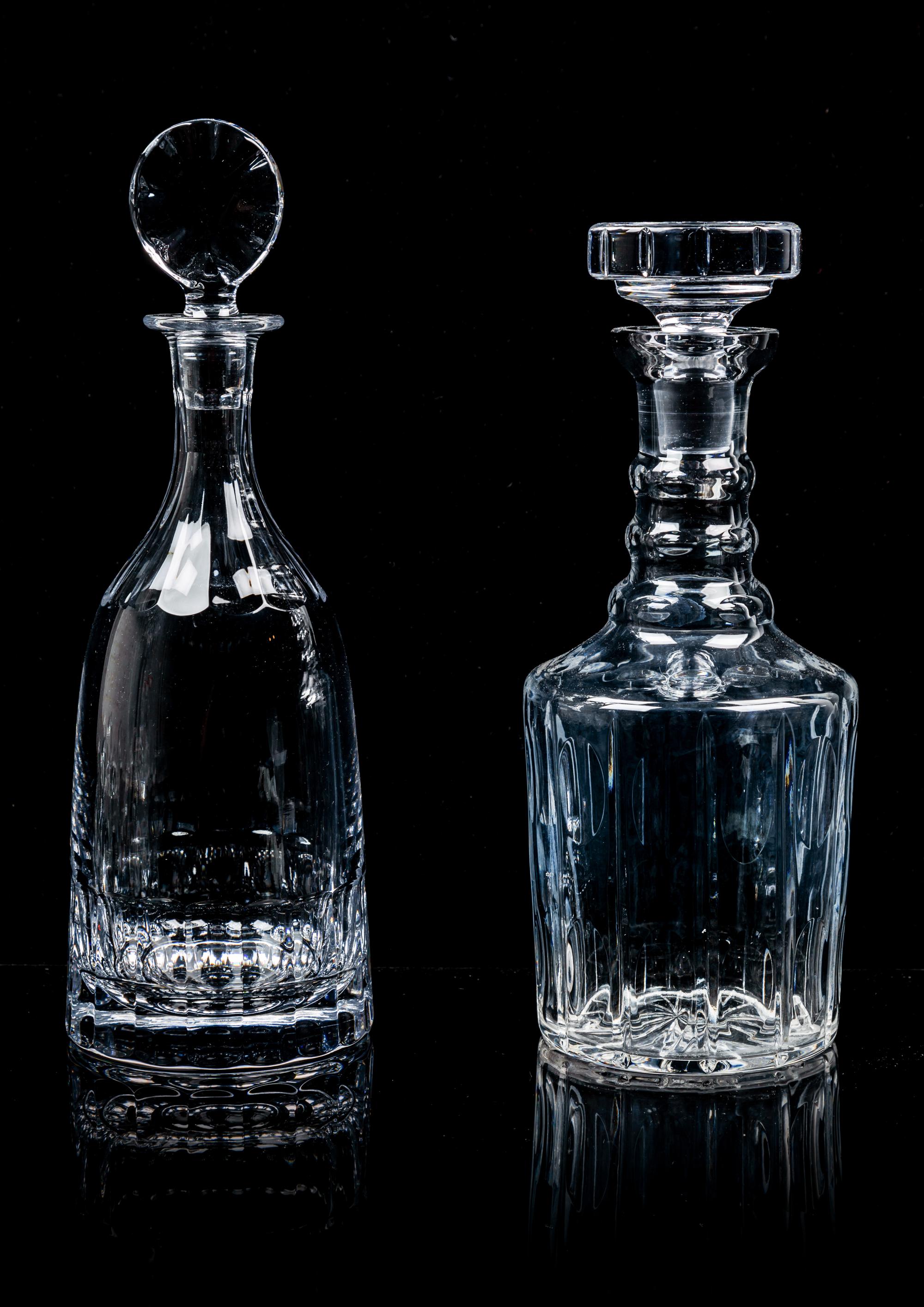 A Group of Decanters Height 12 1/2 inches.