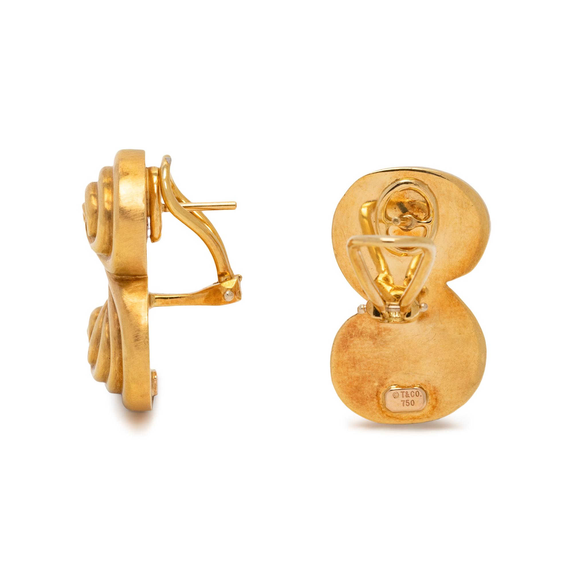 TIFFANY & CO., ANGELA CUMMINGS, YELLOW GOLD EARCLIPS
