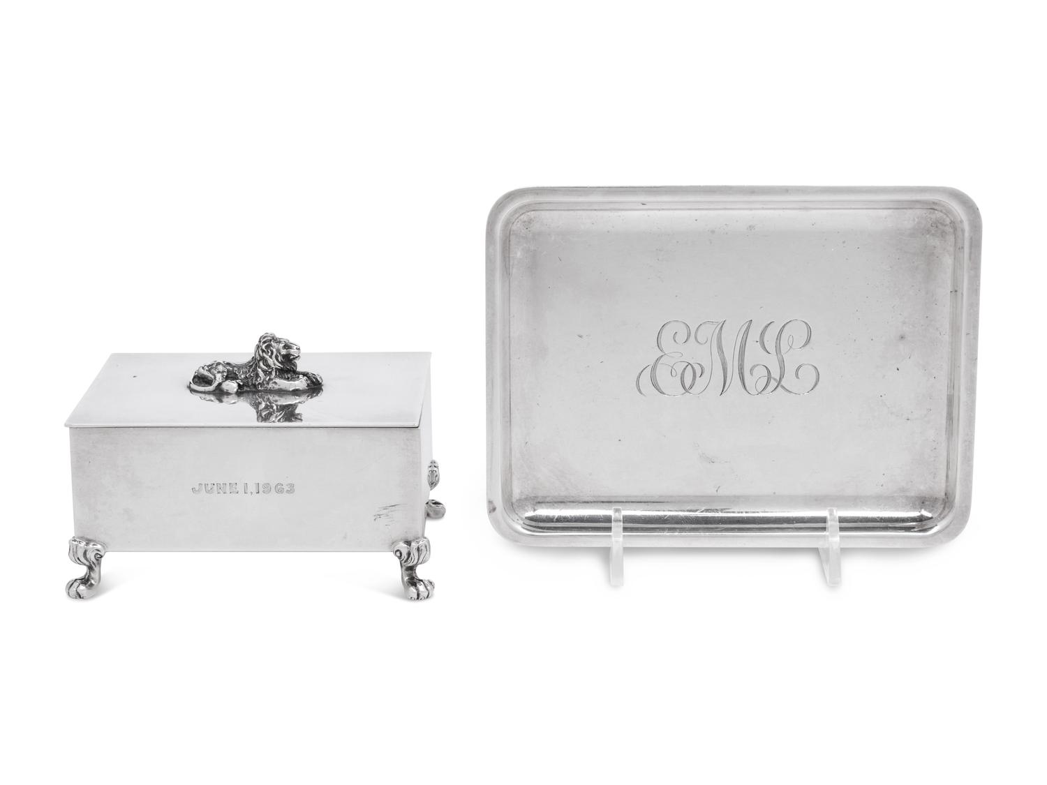 A Tiffany and Co. Casket together with a Tiffany and Co. Dish