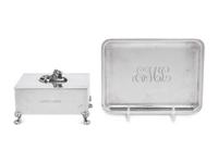 A Tiffany and Co. Casket together with a Tiffany and Co. Dish