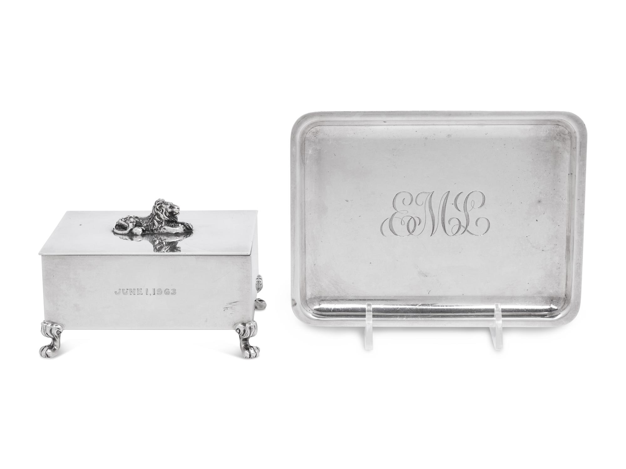 A Tiffany and Co. Casket together with a Tiffany and Co. Dish
