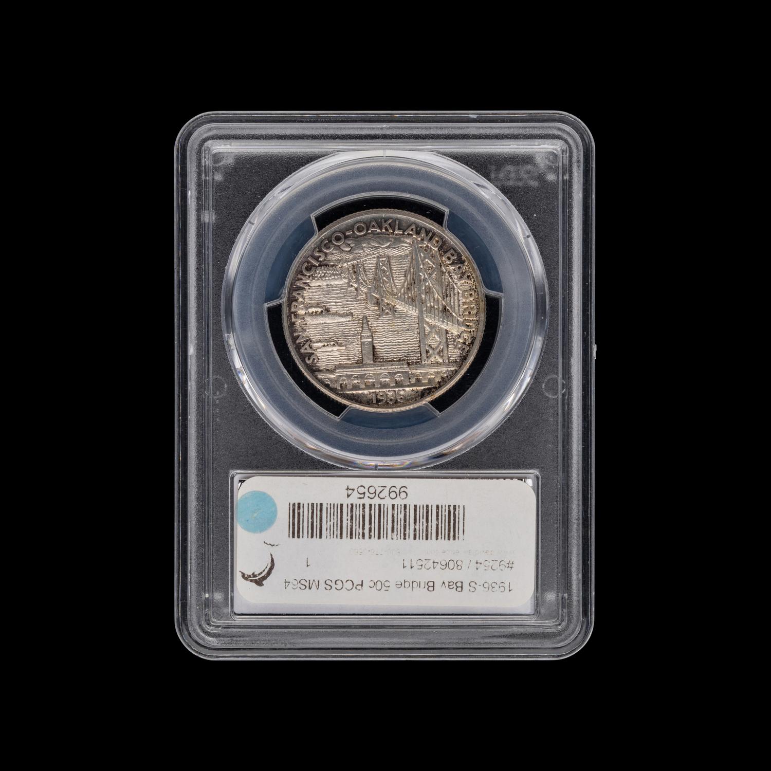 A 1936-S Bay Bridge Commemorative 50c Coin [PCGS MS64]